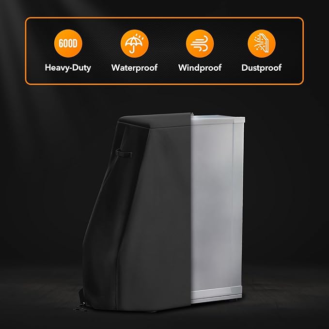 Heavy Duty Grill Cover Fits for Bradley Smoker 990025 Waterproof Electric Smoker for 4-Rack Digital Smoker, Water Resistant, Weather Resistant, 600D Polyester Cover