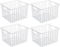 SANNO 11“ Freezer Baskets Storage Organizers, Farmhouse Organizer Bins for Cabinets, Pantry, Closets, Bedrooms