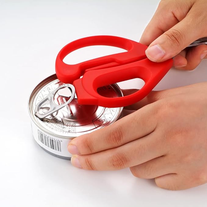 CANARY Japanese Kitchen Shears with Cutter 7.5" Offset Angled Blade, Made in JAPAN, Dishwasher Safe Come Apart Blade, All-Purpose Detachable Kitchen Scissors, Rust Proof Japanese Stainless Steel, Red