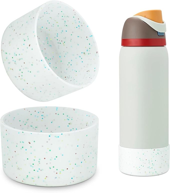 2 PCS Glitter Silicone Boot for Owala Water Bottle, Anti-Slip Protective Sleeve for FreeSip/Twist/Flip Stainless Steel Water Bottles Accessories