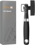 Can Opener, Safe Side Cut Manual Can Opener with Durable Sharp Blade, Smooth Edge Cutting, Effortless Big Knob, Comfortable Grip Handle, Black