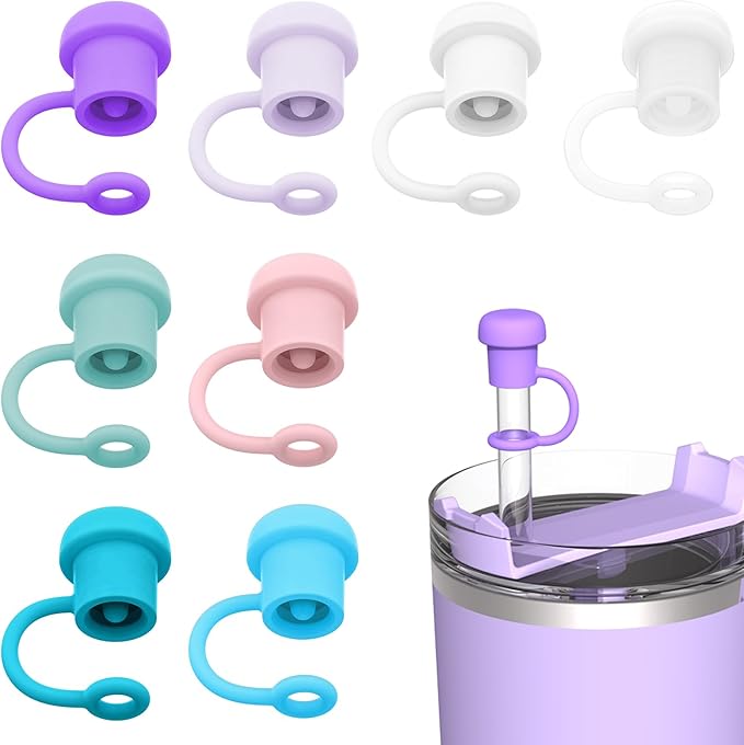 Adjustable Straw Cover for Stanley, Simple Modern, Owala, Yeti, Hydro Flask, Reduce, Hydrapeak, Meoky, MaxBase, Beast, Marrs, Suitable for All Brand of 6mm-10mm Diameter Straw, Dishwasher safe