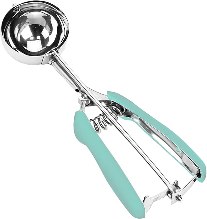Ice Cream Scoop, Cookie Scoop, 5.3 Tbsp/ 80 ml/ 2.7 oz Cookie Scoops for Baking, 18/8 Stainless Steel Cookie Scooper for Baking, Ice Cream Scooper with Trigger Release, Cookie Dough Scoop(Mint Green)