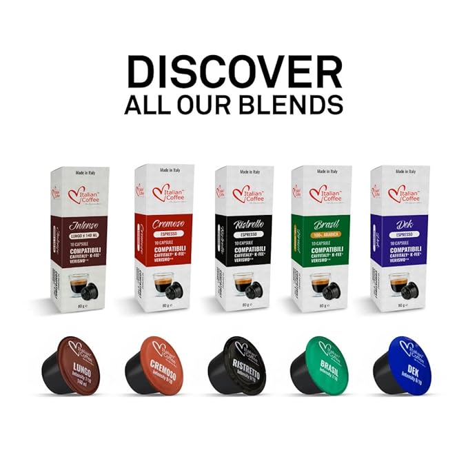 ITALIAN COFFEE FOR ESPRESSO LOVERS Italian Coffee capsules compatible with Verismo, CBTL, Caffitaly, K-fee systems (80 pods LUNGO blend)