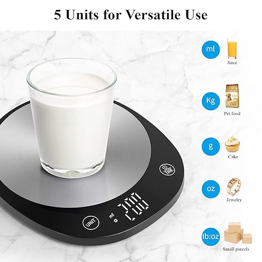 Homebuds 22lb Digital Food Scale Grams and Ounces in 1g, High Precision Assured by Kitchen Scale Professional Factory Since 2001, Gram Scale for Cooking and Baking, LED, 3*AAA Included, Black