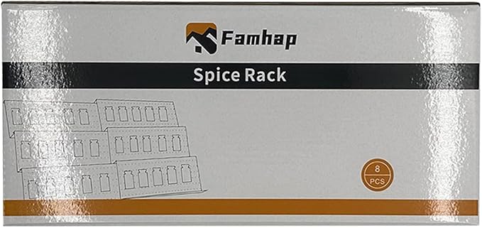 Famhap Spice Drawer Organizer, 8 Tier Expandable from 11.7" to 23.2" Seasoning Rack Tray Insert for Kitchen Drawers, Spice Rack Tray for Drawer/Countertop (Black)