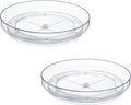 2 Pack 9 Inch Clear Acrylic Lazy Susan, Non-Skid Turntable Organizer for Cabinet, Kitchen, Pantry Organization Storage, Refrigerator, Vanity Makeup, Bathroom Countertop Organizing, Rotating Spice Rack
