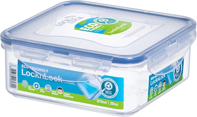 LOCK & LOCK Easy Essentials Food Storage lids/Airtight containers, BPA Free, Square-29 oz-for Veggies, Clear