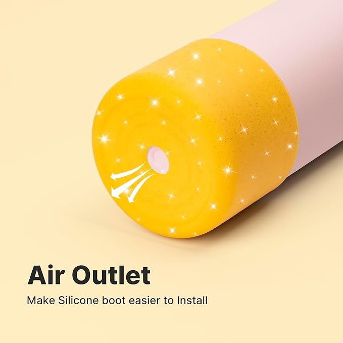 Silicone Water Bottle Boot for Owala 14/16oz, Anti-Slip Protective Sleeve Bottom Bumper Protector for Owala Kids 12 oz Tumbler, Flip 14 oz and FreeSip 16 oz Water Bottle (Glitter Yellow)