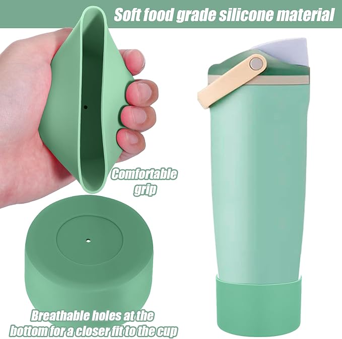 Mity rain 2PCS Protective Silicone Boots for Owala 30oz & 40oz FreeSip Sway Bottles & Tumblers - Accessories for owala, Enhances Stability & Prevents Scratches (Eucalyptus & Lvory)