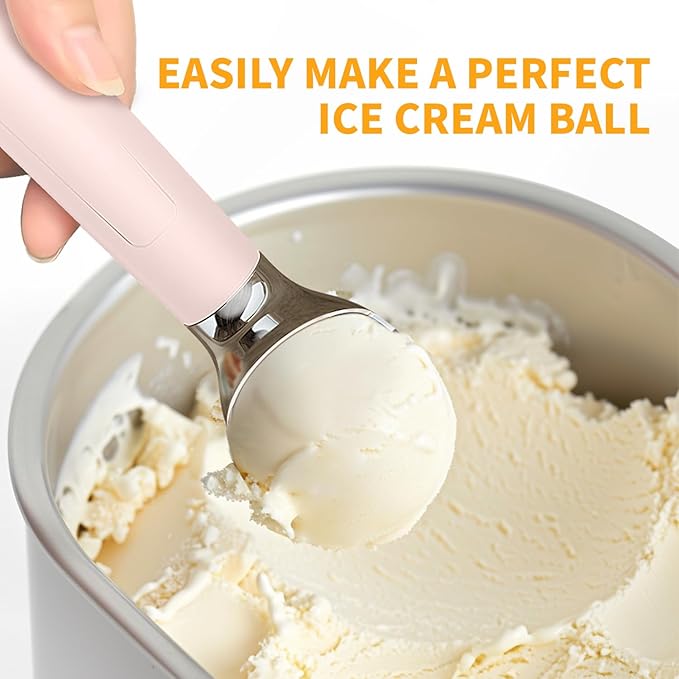 Heated Ice Cream Scoop, Rechargeable Electric Scooper for Hard IceCream, Self Warming Spoon Max to 158℉, Rust-Proof, anti freeze handle, Easy to Clean