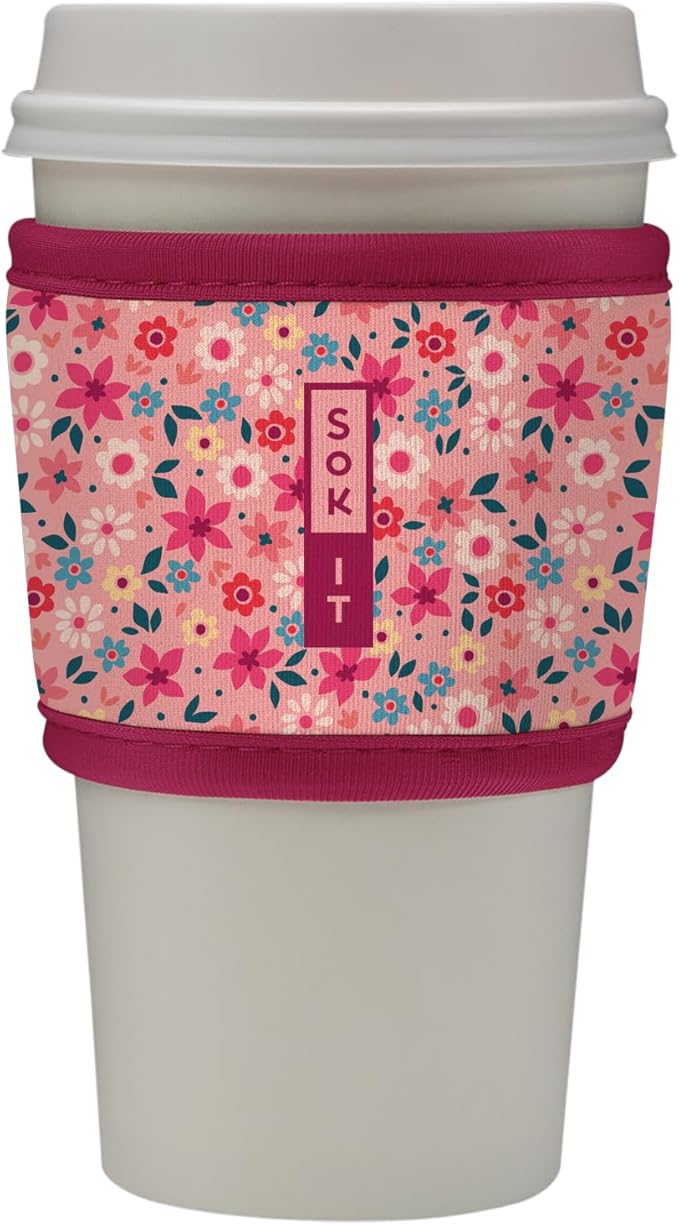Sok It HotSok Coffee & Tea Reusable Insulated Neoprene Cup Sleeve (Spring Bouquet)