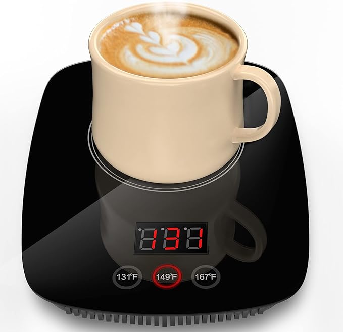 Coffee Mug Warmer,Upgrade Coffee Cup Warmer with 3 Temperature Setting, Adjustable Temperature Beverage Warmer with Auto Shut Off (Without Mug)