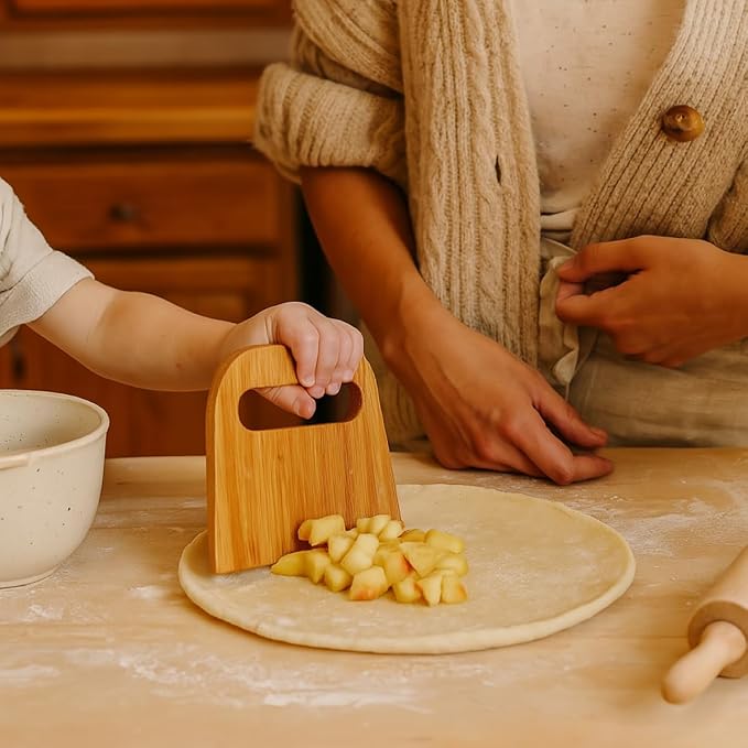 Mrs. Anderson’s Baking Bench Dough Scraper, Natural Bamboo 5.91" x 5.63"