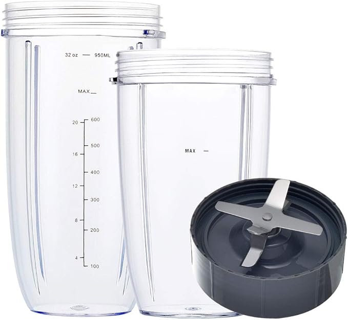 Blender Replacement Parts for Nutribullet, 32oz & 24oz Cups with Replacement Extractor Blade, Compatible with Nutri Bullet 600W/900W Blenders (3 PCS)