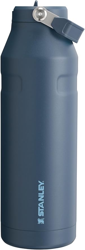 STANLEY IceFlow Flip Straw 2.0 Water Bottle 50 OZ | Built-In Straw with Larger Opening | Lightweight & Leak-Resistant | Insulated Stainless Steel | BPA-Free | Navy