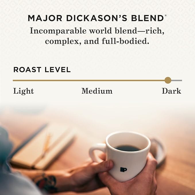 Peet's Coffee, Dark Roast Keurig K-Cup Pods - Major Dickason's Blend 88 Count (4 Boxes of 22 K-Cup Pods)