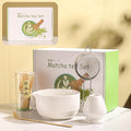 Matcha Tea Set, 5-Piece Ceramic Matcha Bowl & Whisk Kit with Cute Cat Pattern, Traditional Japanese Chawan, Scoop & Sifter, Perfect for Tea Ceremony, Gift for & Tea Lovers (white)