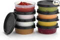Condiment Cups Containers with Lids- 8 pk. 2.3 oz.Salad Dressing Container to go Small Food Storage Containers with Lids- Sauce Cups Leak proof Reusable Plastic BPA free for Lunch Box Picnic Travel
