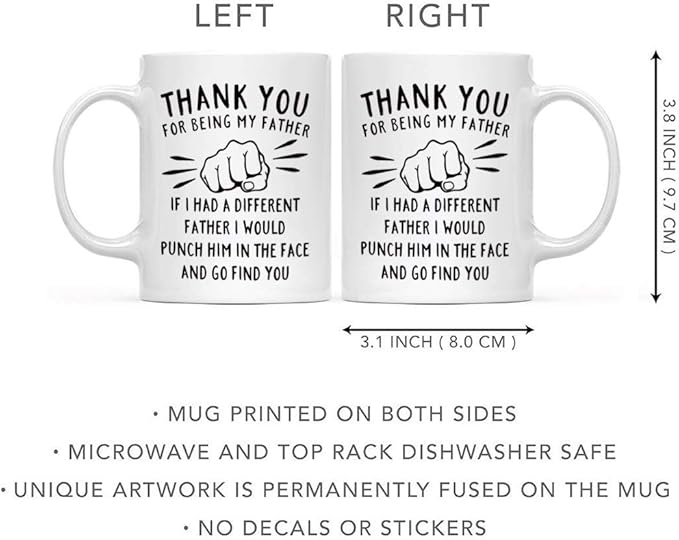 DQG CVT Best Dad Mug - Thank You for Being My Father Funny Coffee Mug - Fathers Day For Dad Husband - Unique Birthday Christmas Ideas For Him From Daughter, Son, Wife - Novelty Cup 11oz