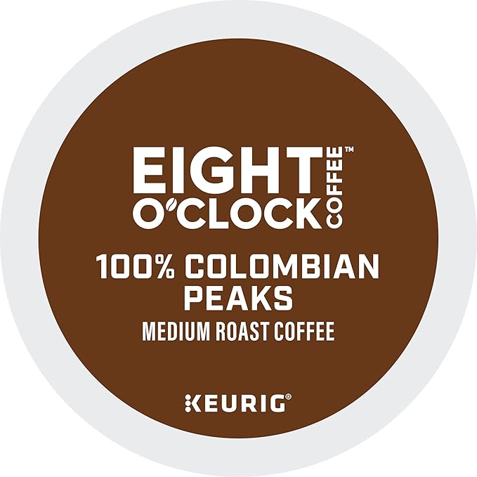 Eight O'Clock Coffee Colombian Peaks Single-Serve Keurig K-Cup Pods, Medium Roast Coffee Pods, 96 Count