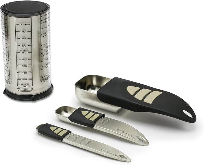 KitchenArt Baker’s Pro Adjust-A-Measure Set, 4-Piece, Satin
