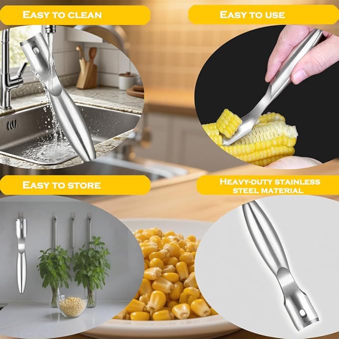 Stainless Steel Corn Peeler for Corn on The Cob, Corn on the Cob Stripper Tool, Corn on Cob Remover Corn Shucker for Home Kitchens, Restaurant Chefs