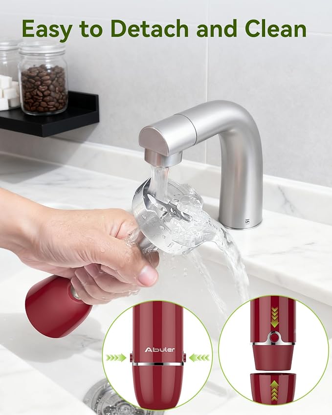 Immersion Blender 5 in 1 Hand Blender, Abuler 1000W Hand Mixer Stick,12 Speed Handheld Blender 304 Stainless Steel with 600ml Mixing Beaker, 500ml Chopper, Whisk and Milk Frother for Soup, Baby Food