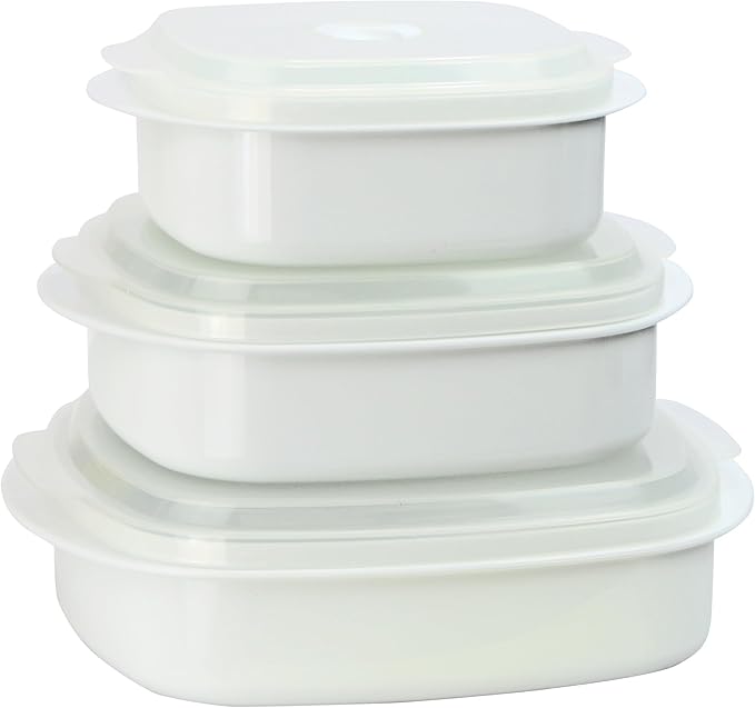 Calypso Basics by Reston Lloyd 6-Piece Microwave Cookware, Steamer and Storage Set, White