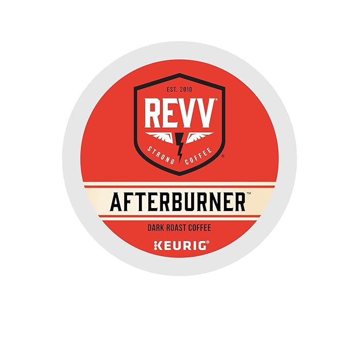 REVV Afterburner, Single-Serve Keurig K-Cup Pods, Dark Roast Coffee Pods, 96 Count