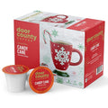 Door County Coffee Candy Cane Holiday Flavored Ground - 10 Count Single Serve Cups - Medium Roast - 100% Specialty Arabica - Flavored Gourmet - Peppermint Flavored