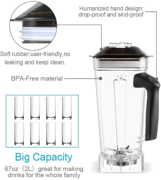 Blender Professional Countertop Blender, 1800W High Speed Smoothie Blender for Shakes and Smoothies, commercial blender with Timer, 68OZ BPA-Free Tritan Jar, Smoothie Maker BATEERUN 8 Blades