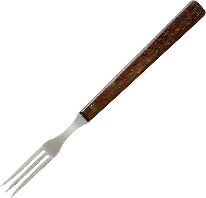 Lamson 10" Granny Fork with 3-Tines - High-Carbon Stainless Steel Forks, Riveted Walnut Handle - Versatile Kitchen Dinner utensil for Meat, Vegetables - Handcrafted in USA