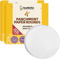 Katbite 9 Inch 400Pcs Parchment Paper Rounds, Round Parchment Paper for Cake Baking, Air Fryer Liners, Freezing, Tortilla Press(2 Pack of 200Pcs)