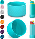2PCS Silicone Water Bottle Boot for Owala 40oz, Protective Bottom Bumper Anti-Slip Sleeve for FreeSip, Twist, and Flip Stainless Steel Bottles, Dishwasher Safe and BPA Free(Blue)