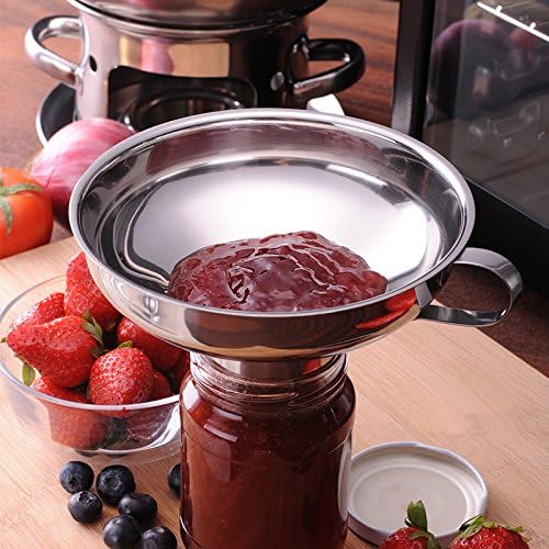Stainless Steel Funnel for Mason Jar with Handle for Regular and Wide Mouth Jars (Neck-4.5cm)
