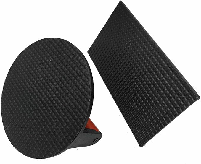 Firsgrill Burger Press 6.6" Round Heavy-Duty Cast Iron Smash Meat Steak with Wood Handle for Blackstone Weber Treager Griddle Grills (YPX) (6.5" Round & 4.3X8.3 Rectangle)