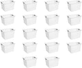Sterilite Deep Ultra Basket, Closet Organizer Bin, Cabinets, Pantry, Shelving and Countertop Space Open Container, White, 18-Pack