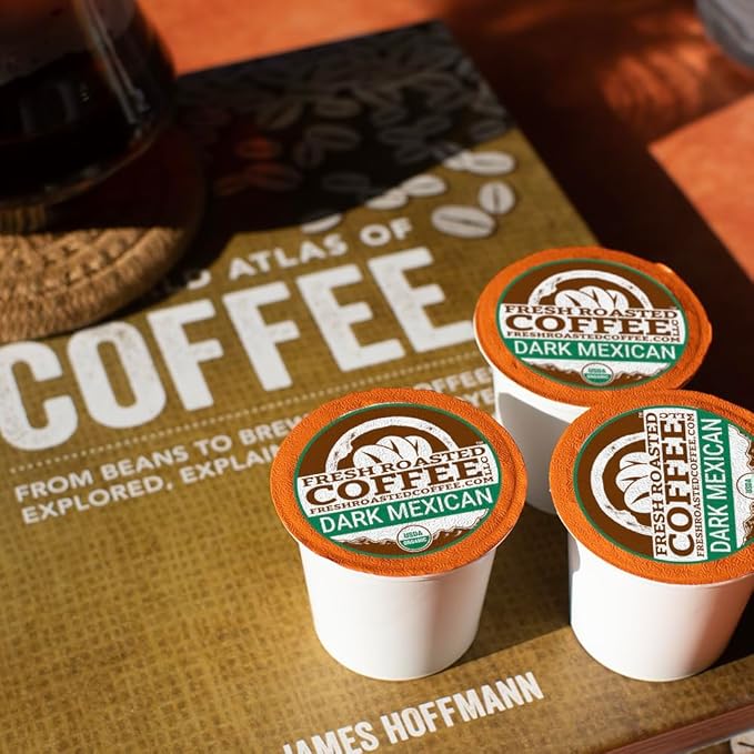 Fresh Roasted Coffee, Organic Dark Mexican | Mold & Myco 3rd Party Tested, USDA Organic, Kosher | Dark Roast 24 Pods for K Cup Brewers