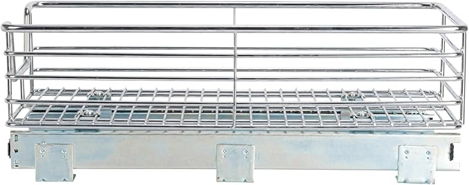 Household Essentials Glidez Chrome-Plated Steel 1-Tier Sliding Under Sink Cabinet Organizer, Chrome , 14.5"