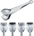 Mini Appetizer Tongs Stainless Steel Set of 4, MSY BIGSUNNY Small Serving Tongs, 6 Inch(15.2cm, Silver)