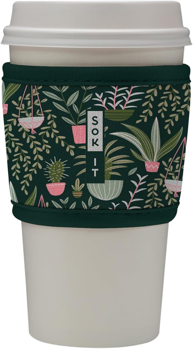 Sok It HotSok Coffee & Tea Reusable Insulated Neoprene Cup Sleeve (Green Living)