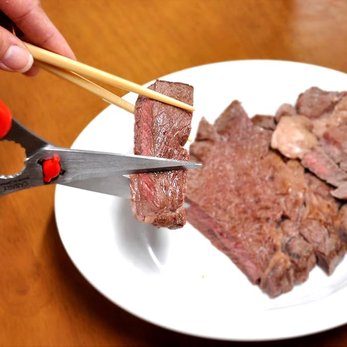 CANARY Japanese Food Scissors 6.8" Small Lightweight, Made in JAPAN, Dishwasher Safe Come Apart Blade, Easy Clean Kitchen Shears with Removable Blades, Rust Resistant Japanese Stainless Steel, Red