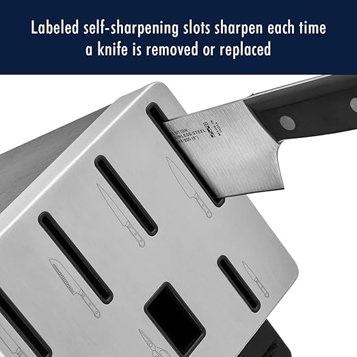 HENCKELS Solution Razor-Sharp 16-pc Knife Set, Chef Knife, Bread Knife, Steak Knife, German Engineered Informed by 100+ Years of Mastery