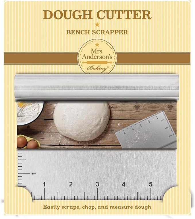 Mrs. Anderson's Baking Pastry Dough Cutter Scraper with Measurements, Stainless Steel