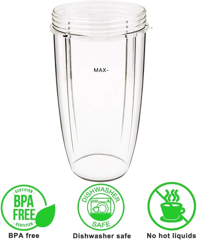 32oz Cup and Extractor Blade Replacement Parts Blender Accessories Compatible with Nutribullet 600W/900W Models