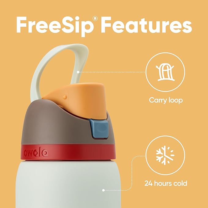 Owala FreeSip Insulated Stainless Steel Water Bottle with Straw for Sports, Travel, and School BPA-Free Sports Water Bottle, 32 oz, Boneyard