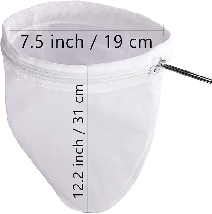 WMKGG Ultra Fine Reusable Filter Bags with Stainless Steel Handle for Nut Milk, Coffee, Milk, Butter, Juices and Fresh Cheese