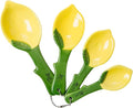 Lemon Ceramic Spoons Set: Lemon Shaped Measuring Spoons: 1 Tablespoon, 1 Teaspoon, 1/2 Teaspoon and 1/4 Teaspoon
