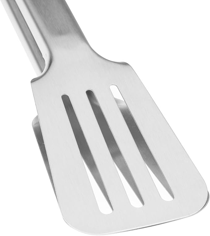 Premium 304 Stainless Steel Barbecue Turners, Heavy Duty Non-Stick BBQ Cooking Kitchen Tongs, 9" and 12" Grey